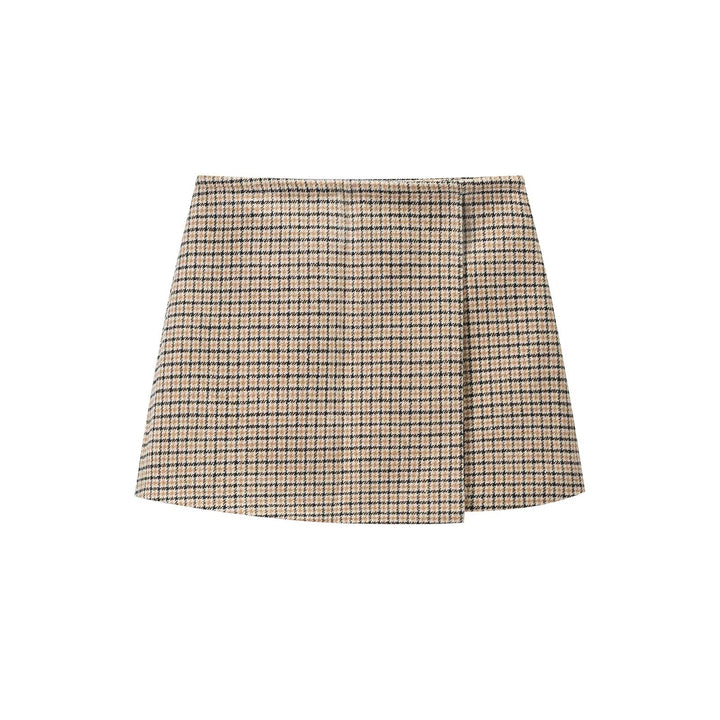 Ladies Two-Piece Tweed Ensemble with Collarless Cropped Blazer and A-Line Mini Skirt Amarae