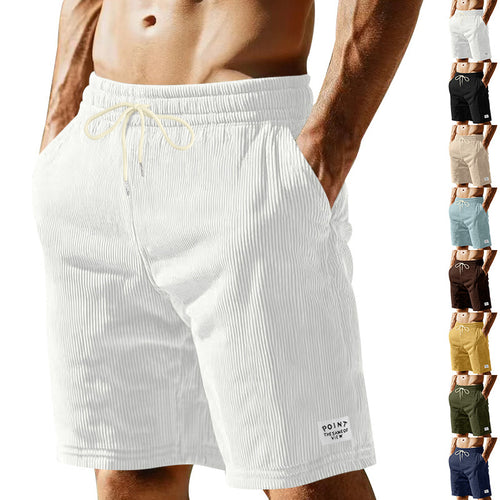 Casual shorts for men in lightweight ribbed fabric with adjustable waist Amarae