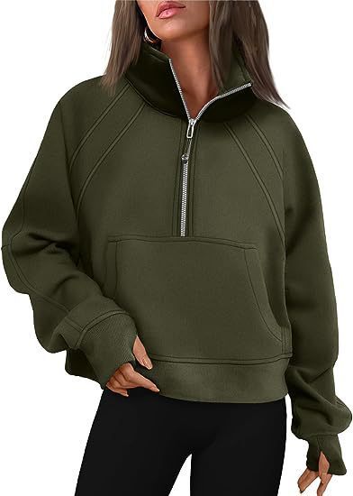 Ladies Short Sporty Sweater with High Collar and Zipper Lune London