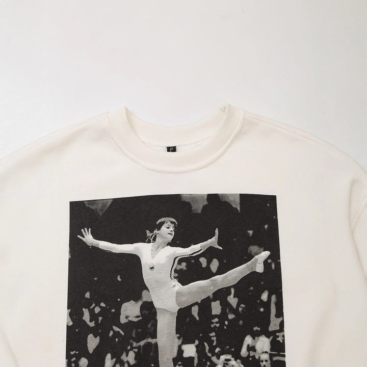 Women's sweatshirt with graphic print and high collar Lune London