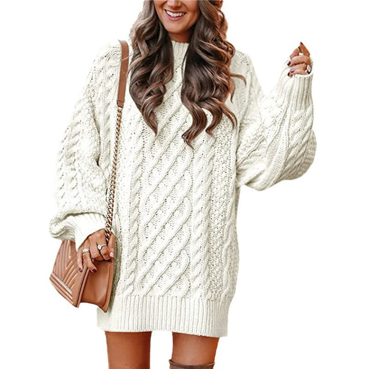 Ladies chunky knit sweater with twisted pattern Lune London