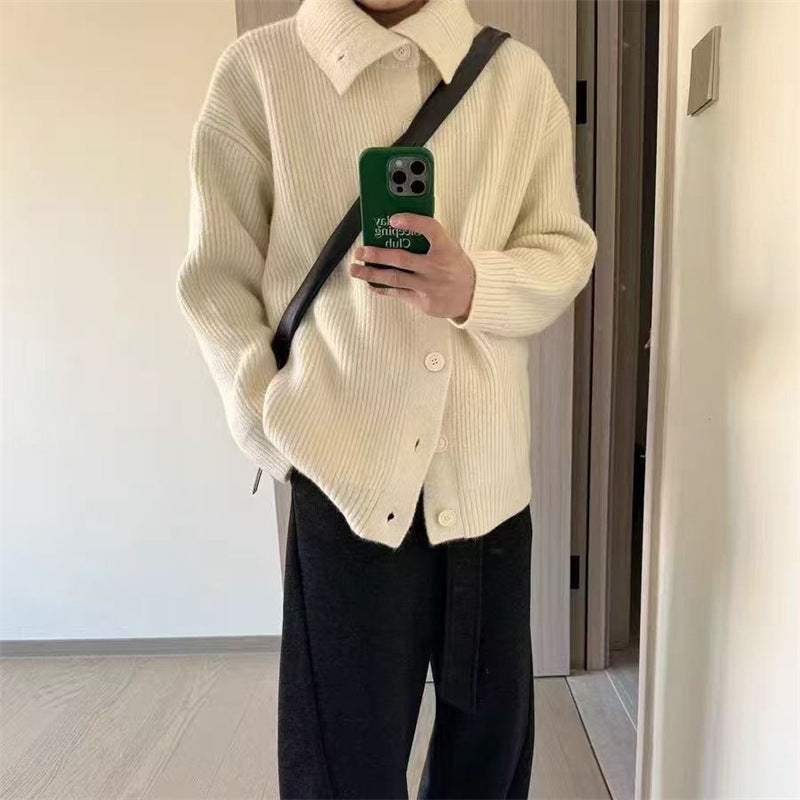Cardigan tricot décontracté pour femmes avec fermeture à boutons et coupe oversized Chic & Stil