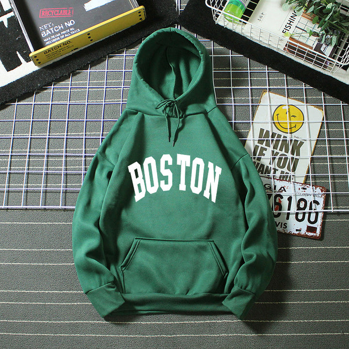 Women's hoodie with classic Boston print Chic & Stil