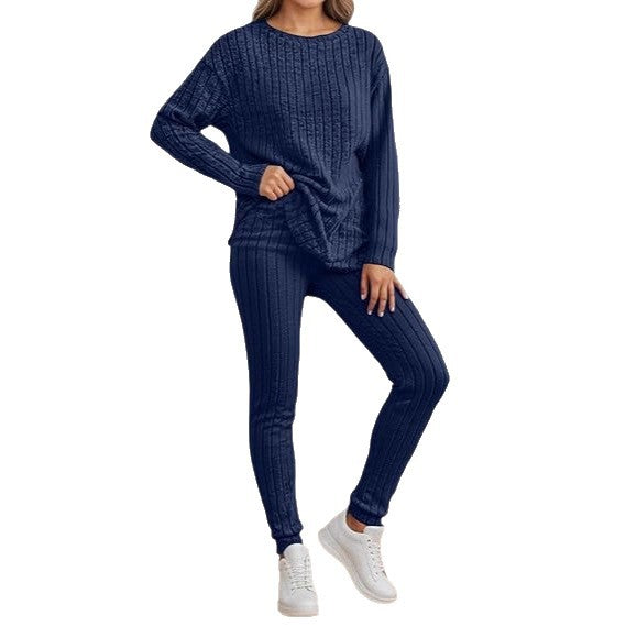 Ensemble tricot confortable pour femme avec texture côtelée Chic & Stil