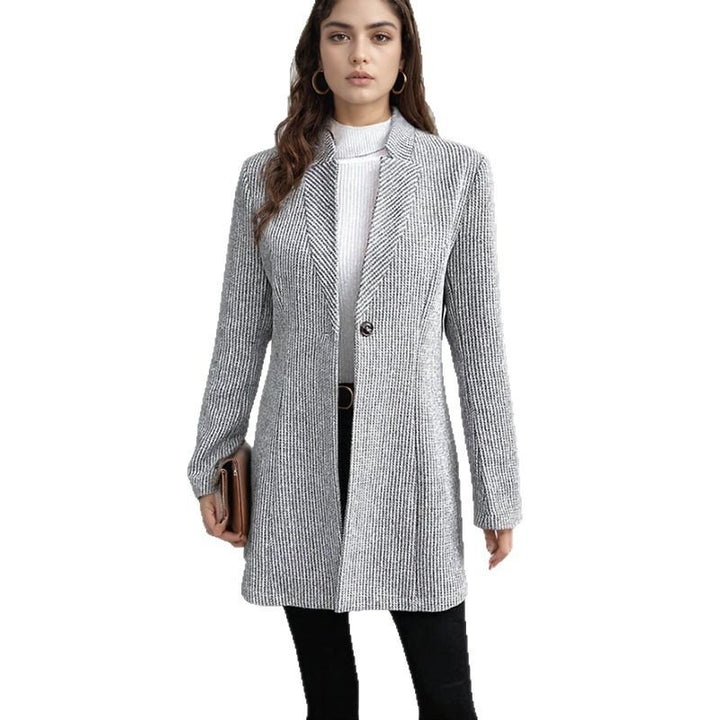 Ladies elegant long coat with structured design and refined details Lune London