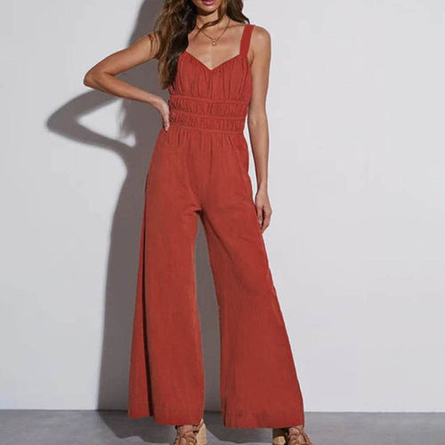 Ladies custom wide leg jumpsuit with elastic waist Amarae