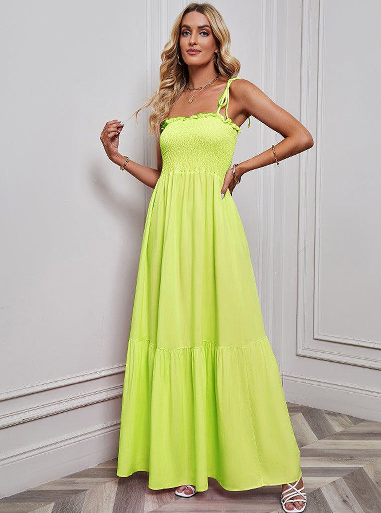 Women's maxi dress with elastic top and voluminous skirt Lune London