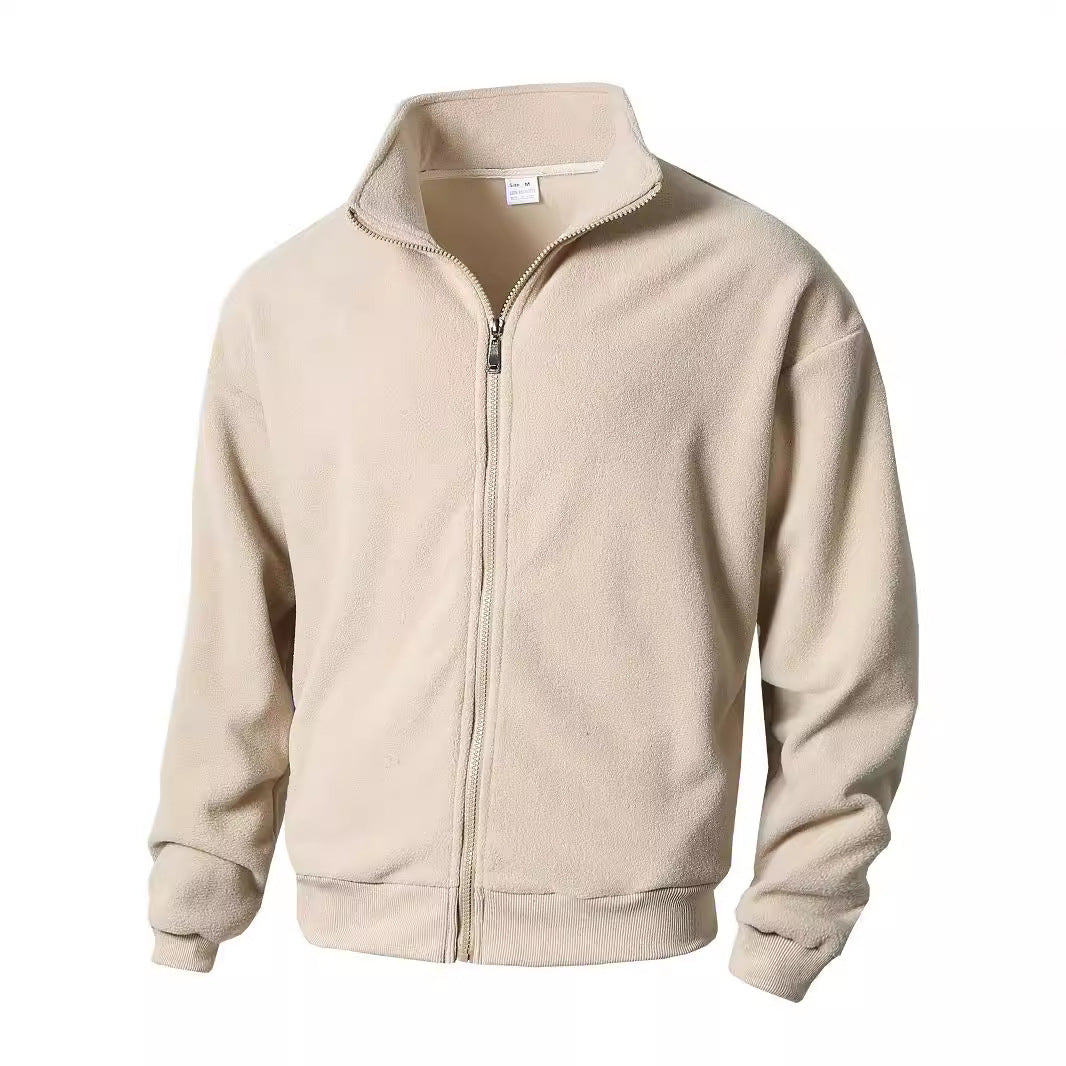 Fleece jacket for men with high collar and zipper Lune London