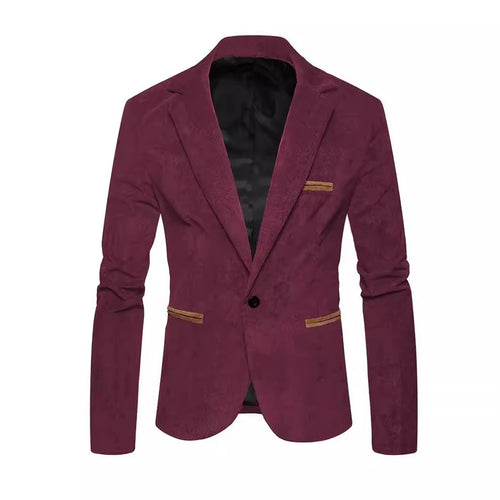 Suede blazer for men with textured surface Amarae