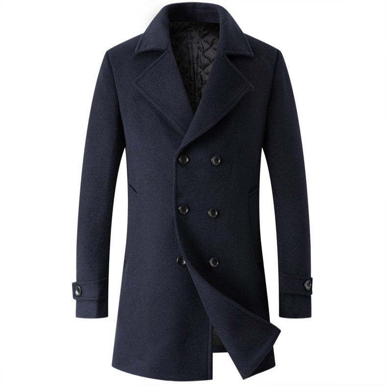 Elegant double-breasted coat for men, slim fit and padded lining Amarae