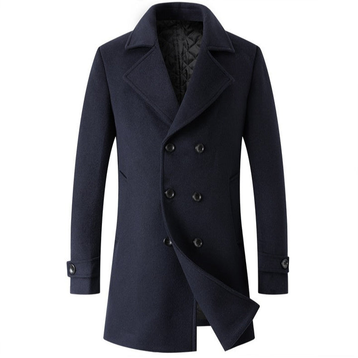 Elegant double-breasted coat for men, slim fit and padded lining Amarae