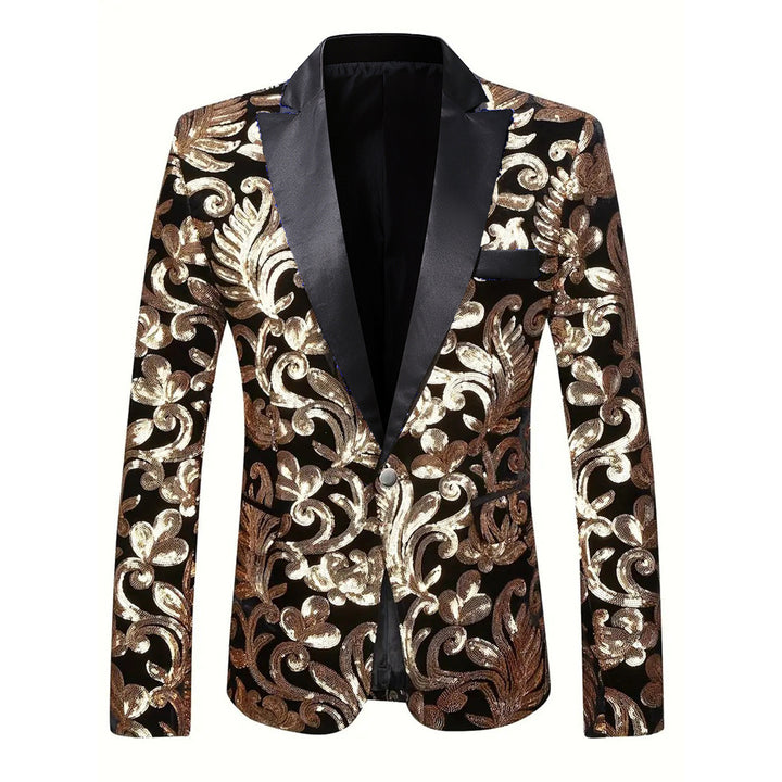 Elegant sequin blazer for men with luxurious floral design Lune London