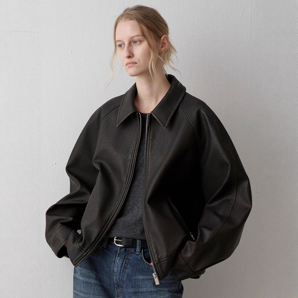 Veste en cuir élégante pour femme au design minimaliste Chic & Stil