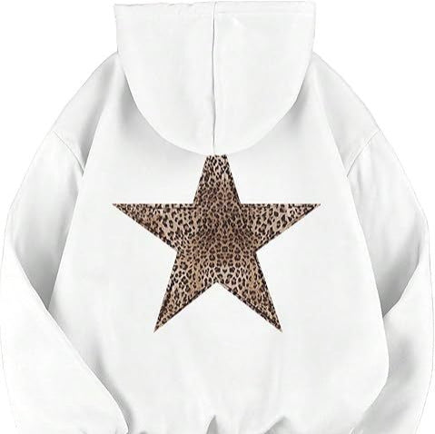 Lune London | Women's Casual Hoodie with Leopard Pattern On Star