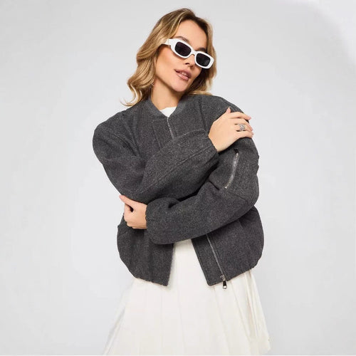 Ladies urban quilted jacket with slightly shiny finish and practical pockets Amarae