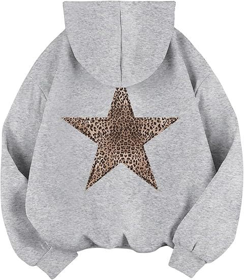 Casual women’s hoodie with leopard pattern on star Lune London