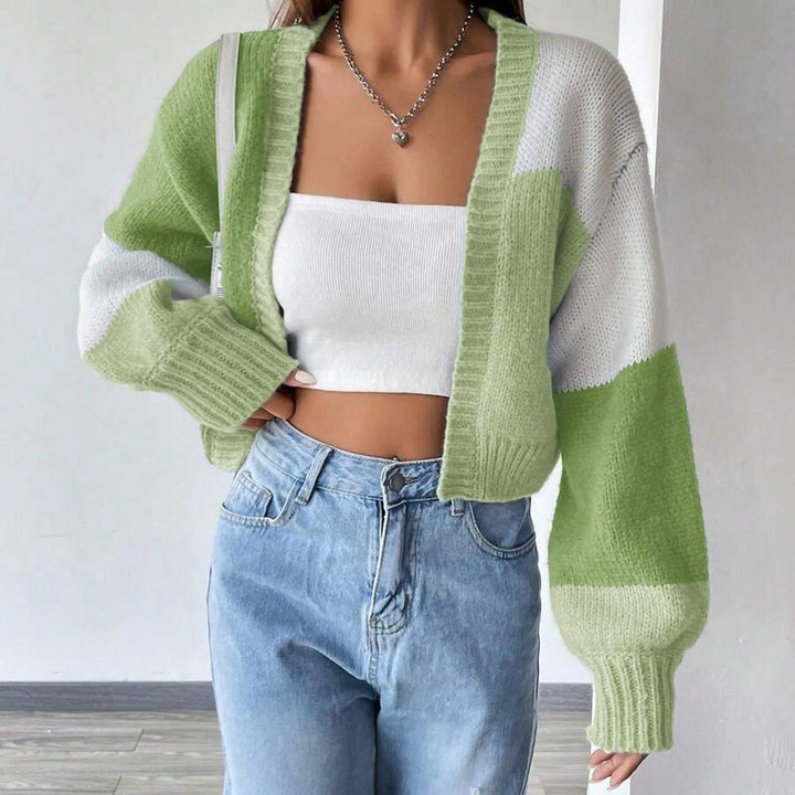 Casual cardigan for women in a modern color block design Lune London