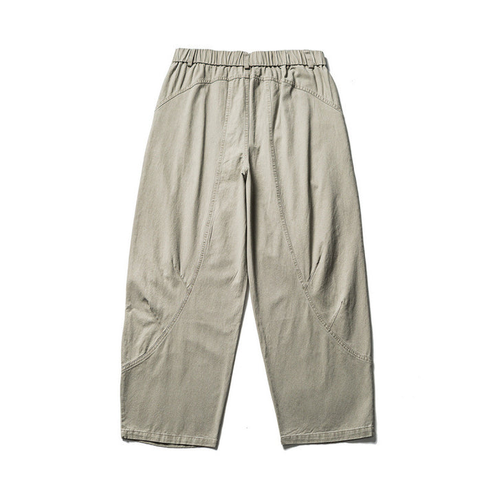Men's Loose Workwear Pants with Elastic Waistband and Curved Seam Panels Amarae