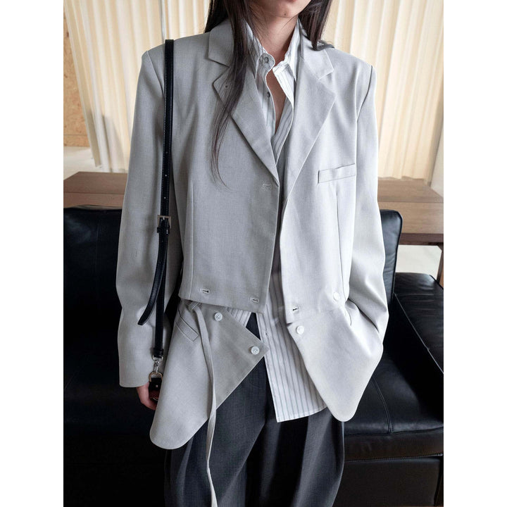 Women's Boxy Cut Blazer with Extended Shoulder and Clean Lapel Amarae