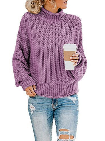 Knit sweater for women with high collar and relaxed fit Lune Londonl