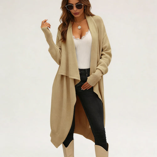 Veste en tricot casual pour femmes avec coupe asymétrique et matériau doux Chic & Stil