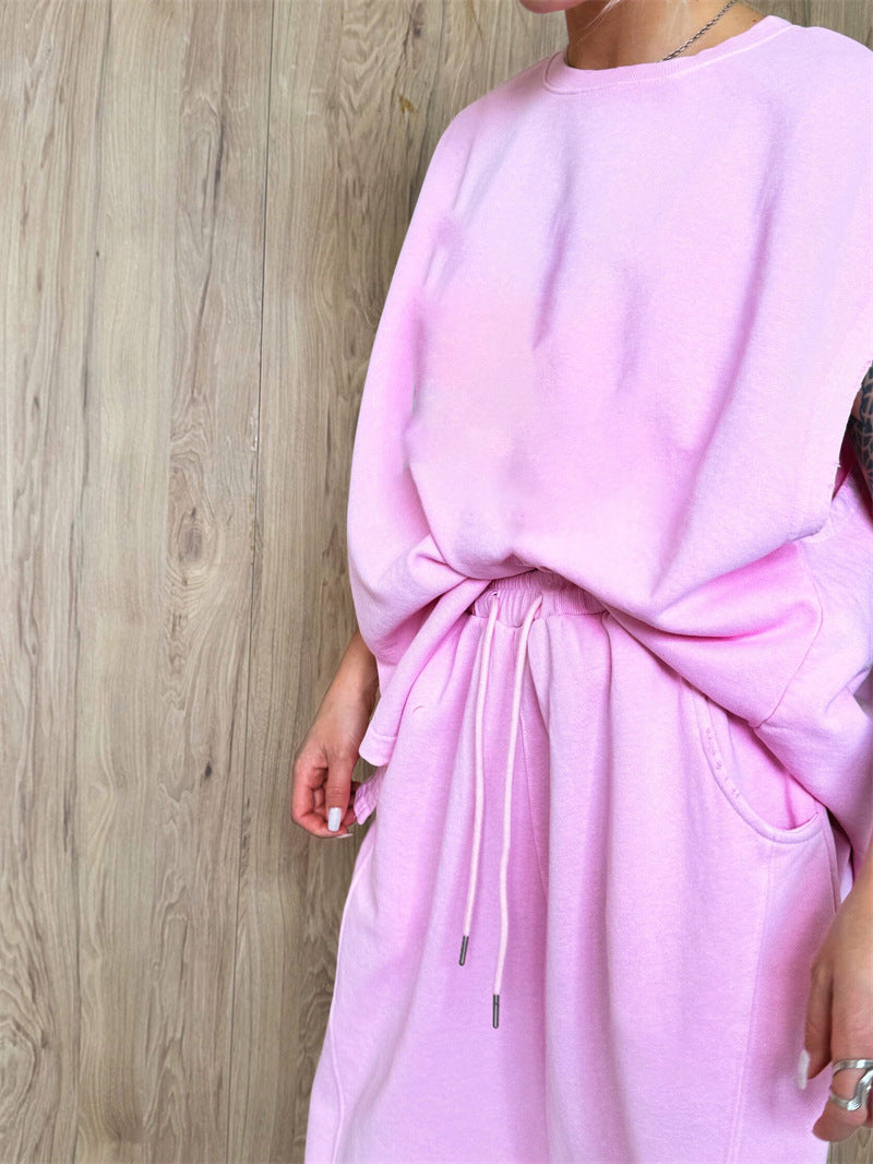 Oversized sporty dress set for women with drawstring at the waist and side pockets Lune London