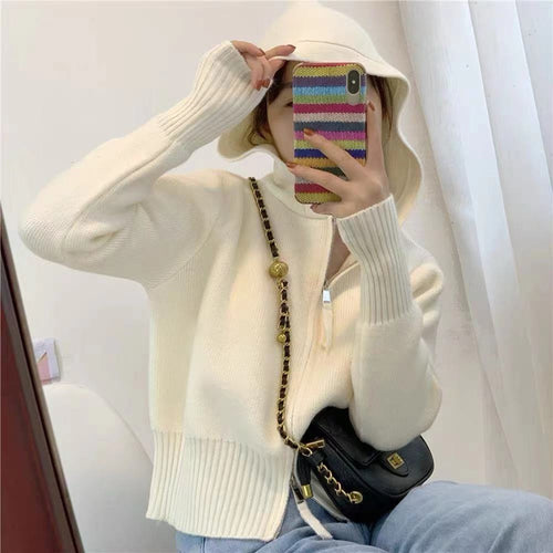 Cardigan pour femmes avec capuche moderne et fermeture éclair Chic & Stil