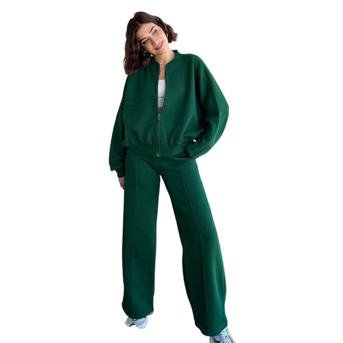 Casual set for women in soft terry fabric with a high collar and a loose fit Amarae