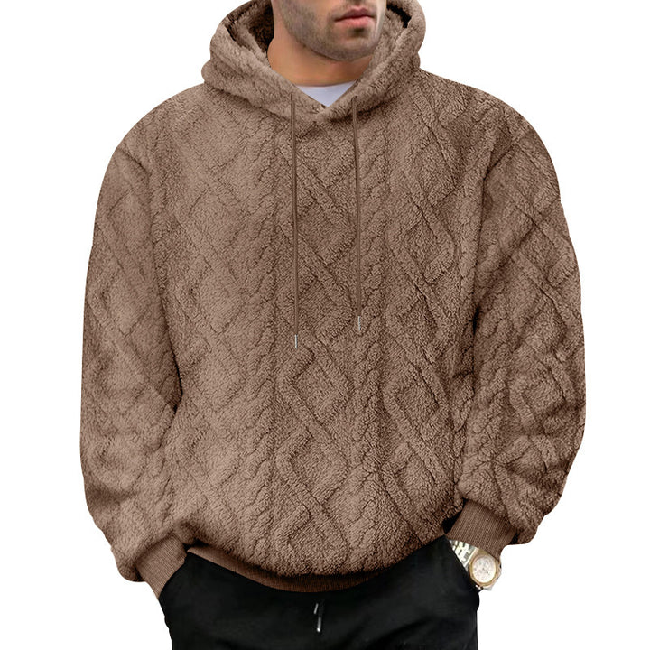 Men's cozy hooded sweater in waffle structure Amarae