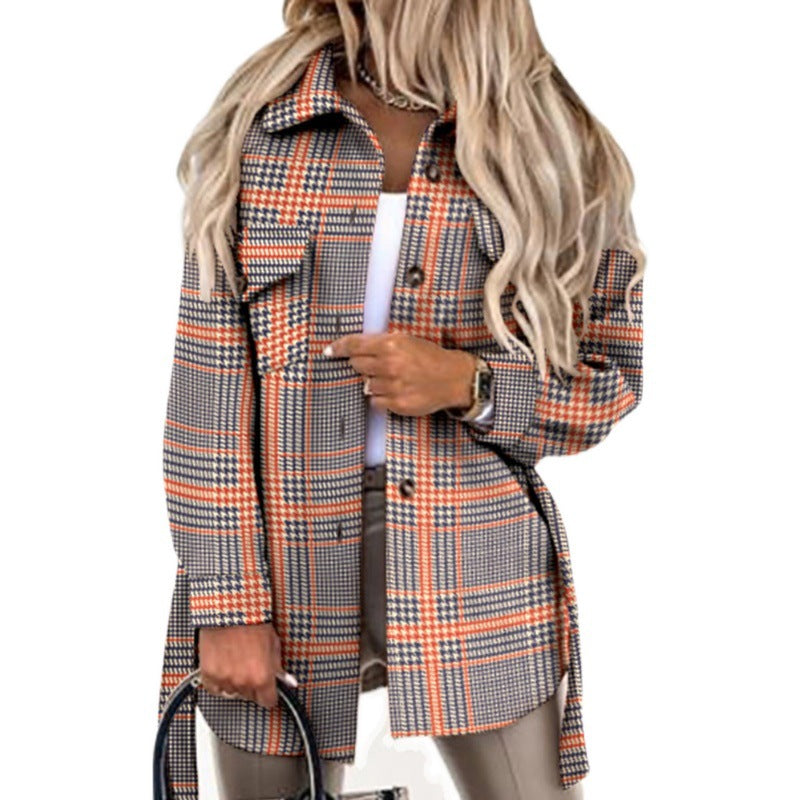 Ladies oversized check shirt jacket in soft material Lune London