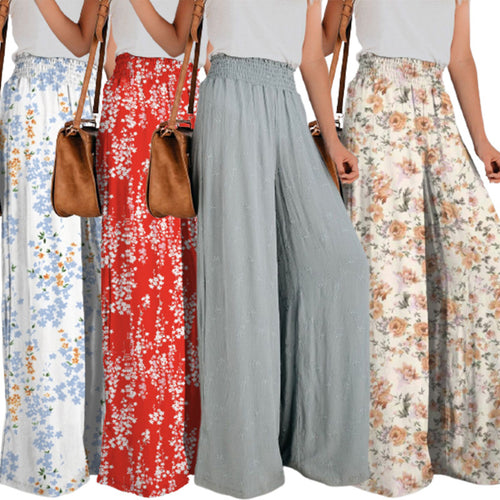 Amarae Floral Print Wide Leg Trousers for Women