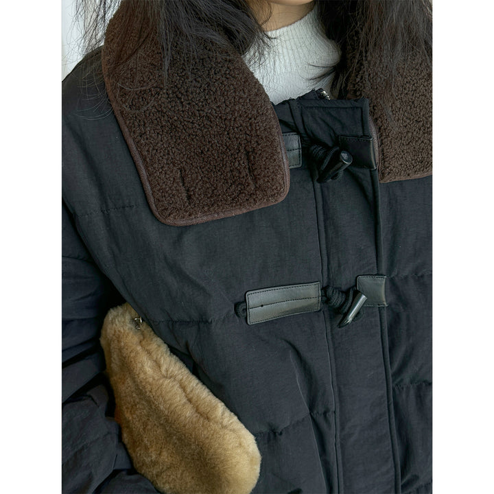 Women's short padded quilted jacket with teddy collar Amarae