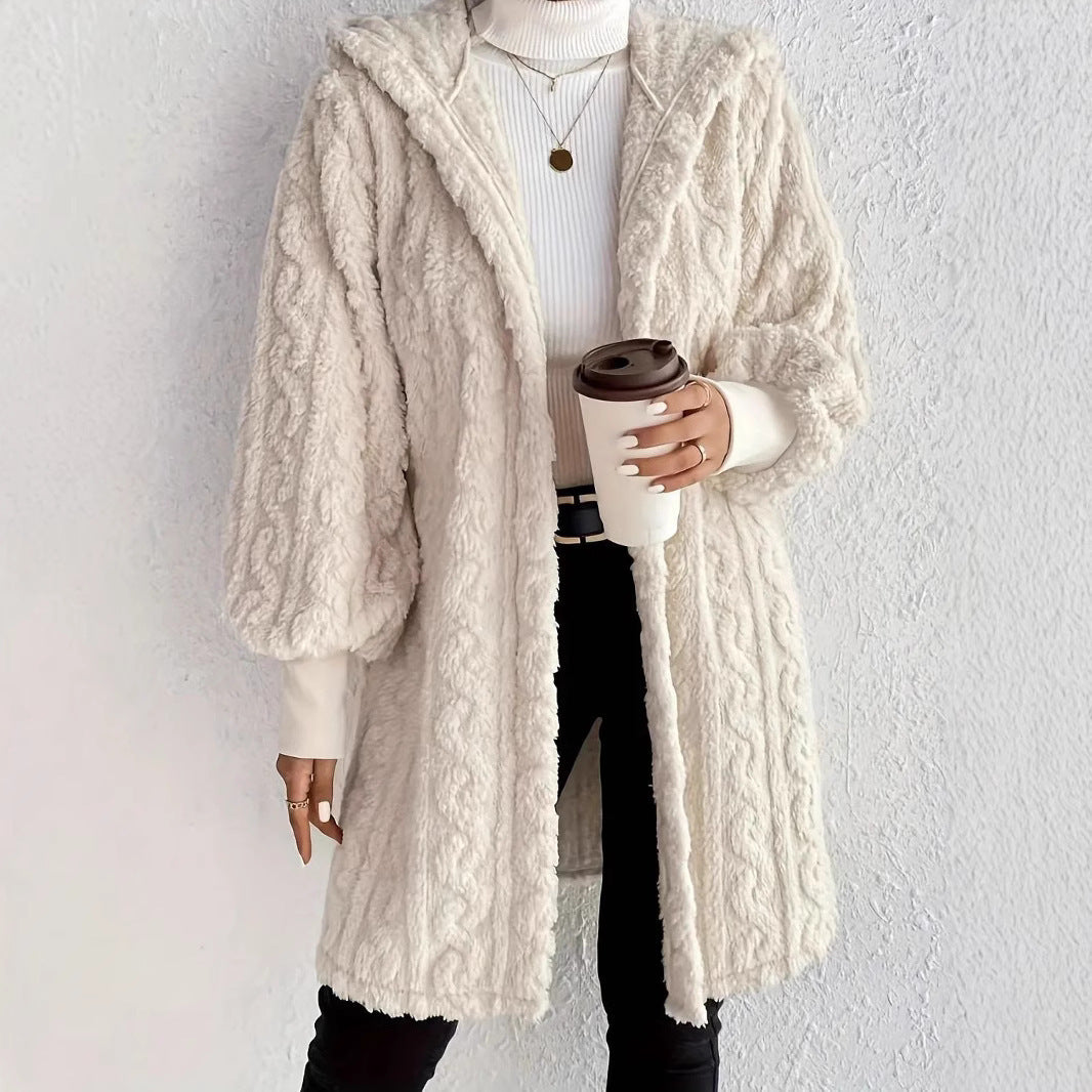 Luxurious fleece hooded jacket for women Lune London