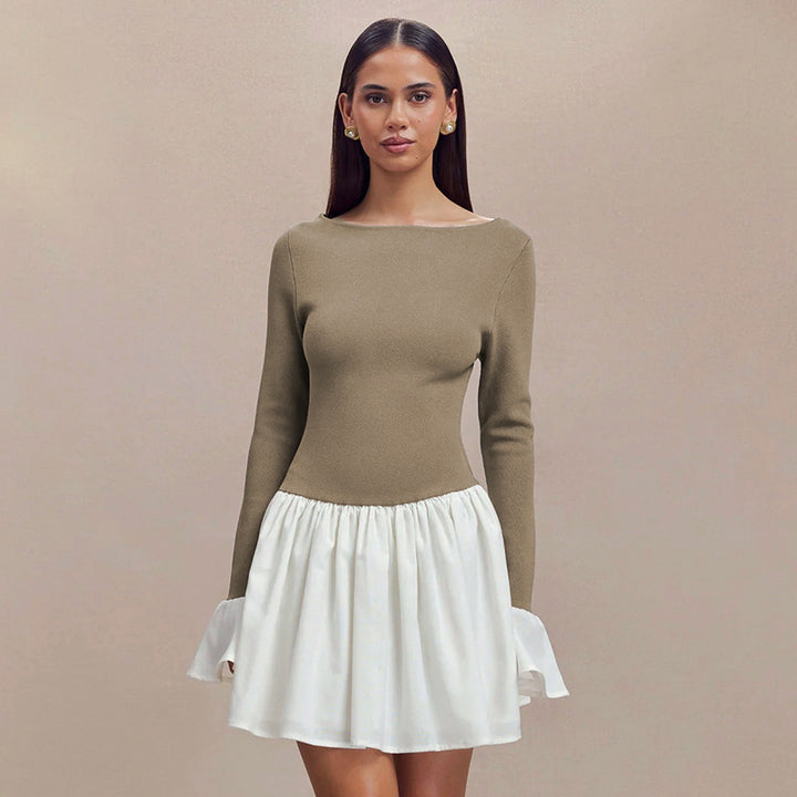 Fashionable women's dress with contrasting skirt Lune London