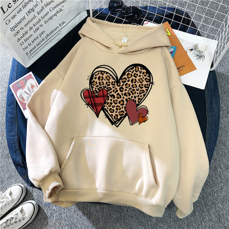 Ladies hoodie with playful heart pattern Chic & Stil