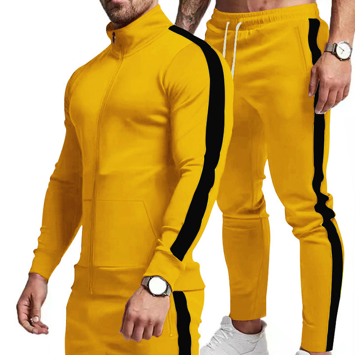 Men's sports tracksuit with high collar and side stripes Lune London