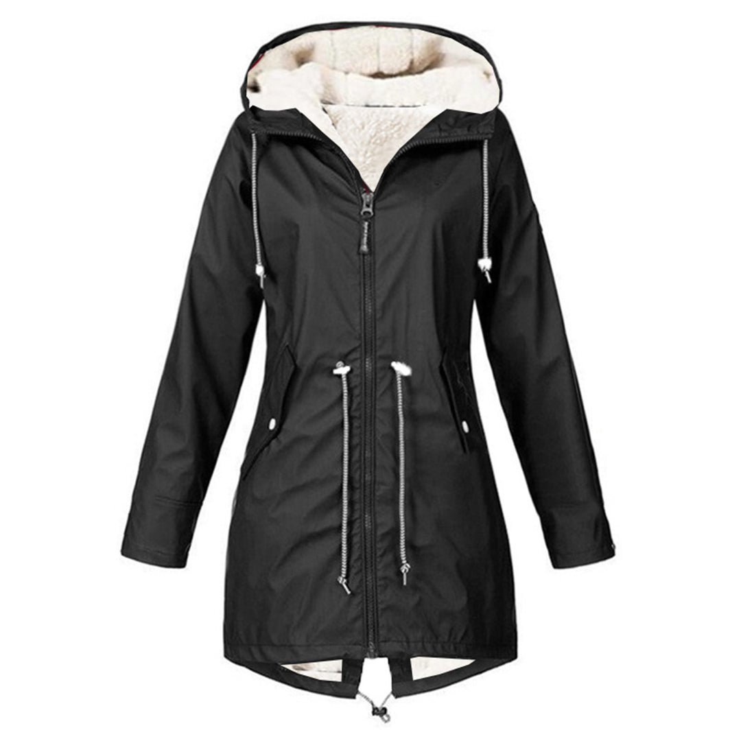 Trendy women's transition jacket with warm inner lining and practical hood Lune Londonl