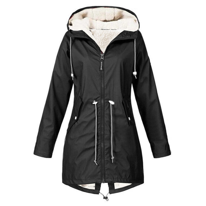 Trendy women's transition jacket with warm inner lining and practical hood Lune Londonl