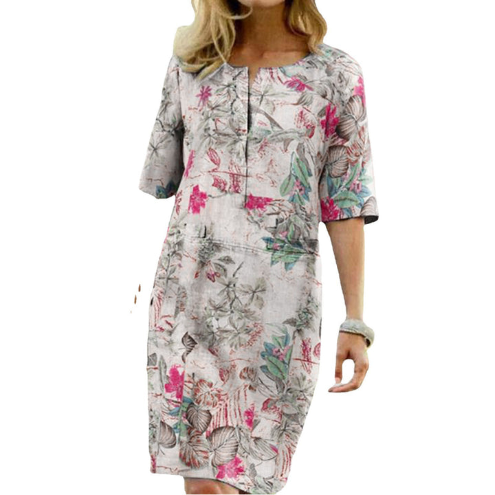 Chic Women's Tropical Print Shift Dress