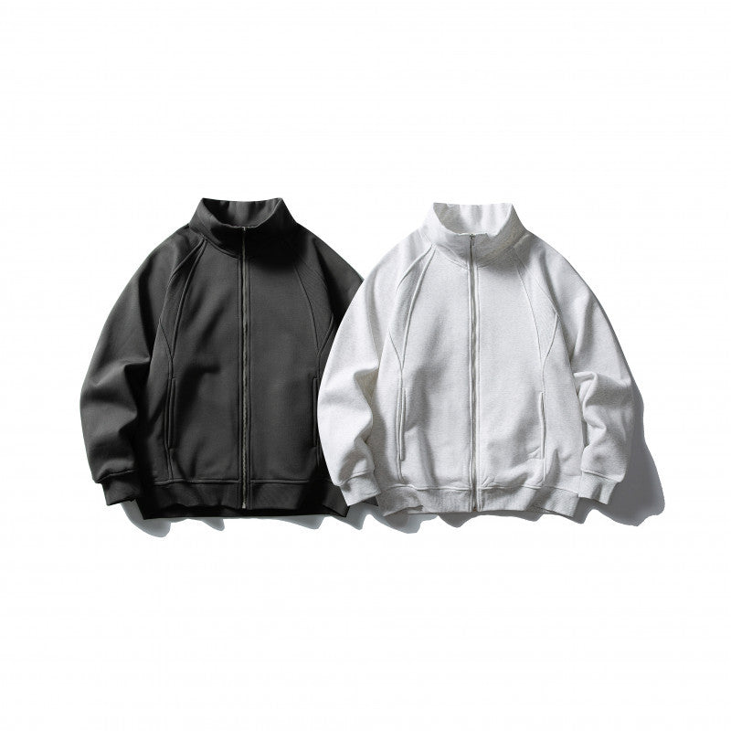 Unisex Boxy-Oversize-Zip Jacket with Stand-Up Collar, Raglan Sleeves, and Side Pockets Amarae