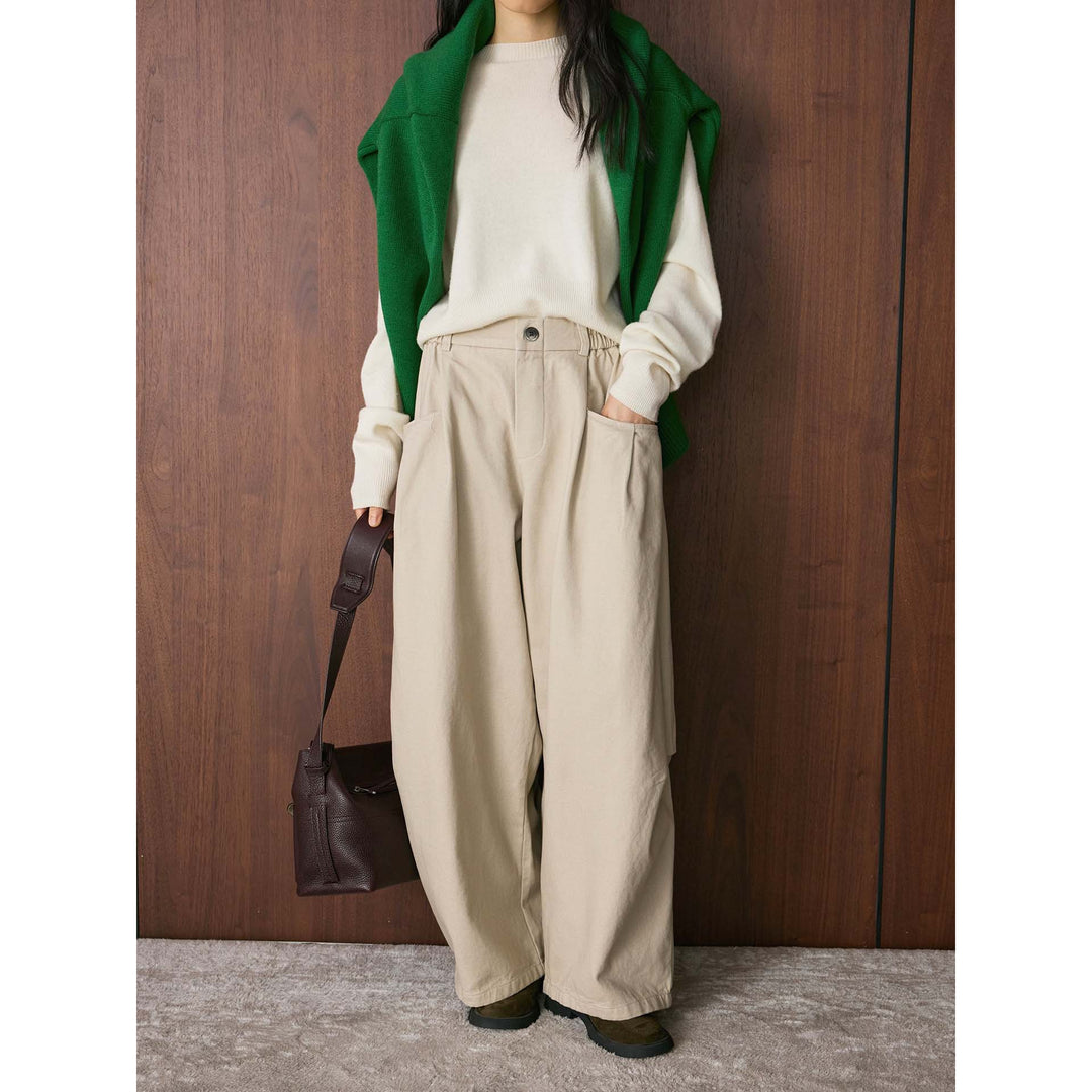 Women's High-Waisted Pleated Culottes with Insert Pockets Amarae