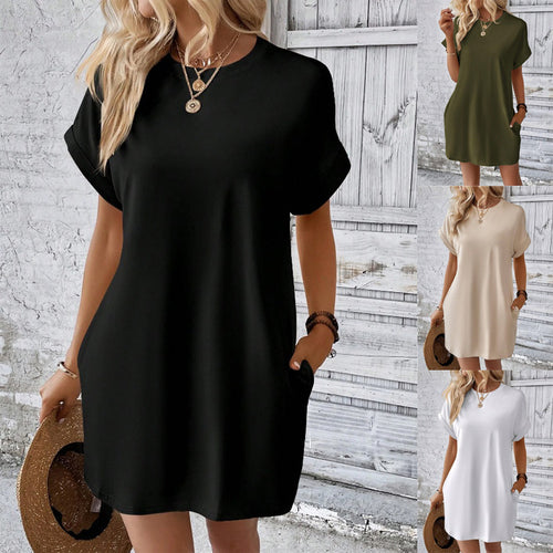Short sleeve summer dress for women with pockets Amarae