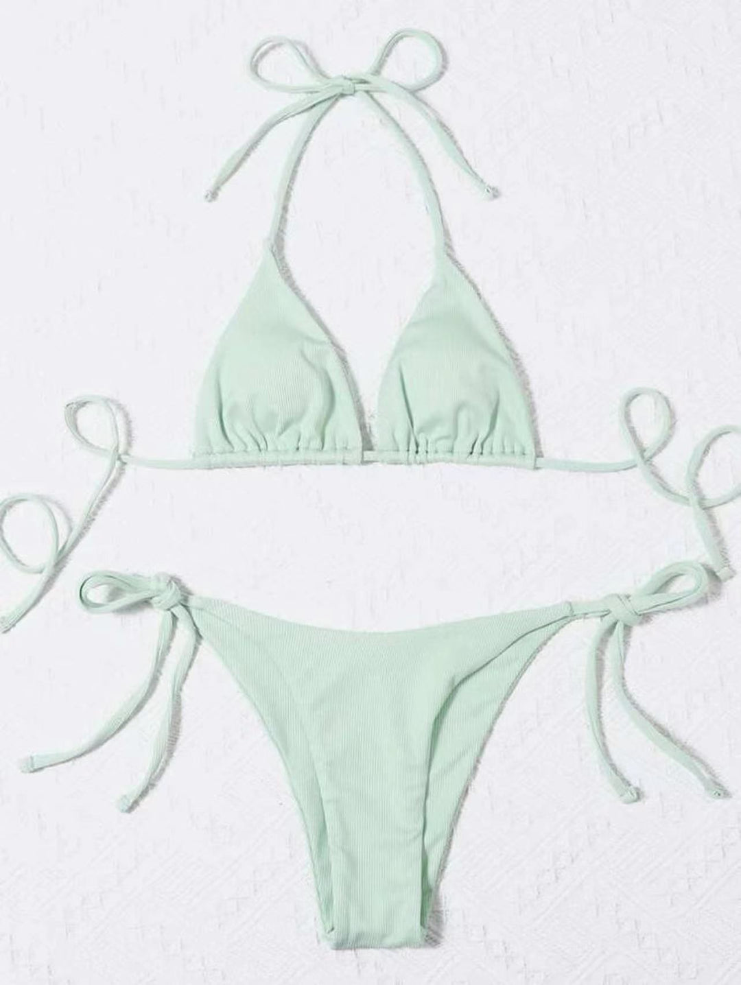 Striped bikini set for women with tie front Lune London