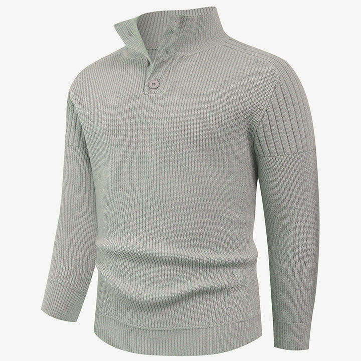Innovative half-zip sweater for men with ribbed structure Lune London