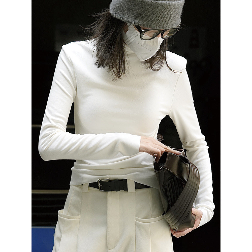 Women's Fitted Turtleneck Long Sleeve made of elastic cotton jersey Amarae