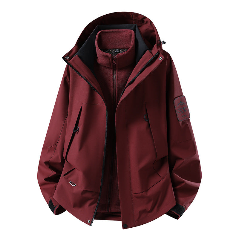 Unisex waterproof two-layer softshell rain jacket with removable fleece lining and hood Amarae