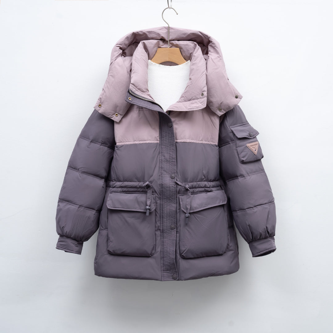 Fashion women's winter jacket with functional pockets and large hood Lune London