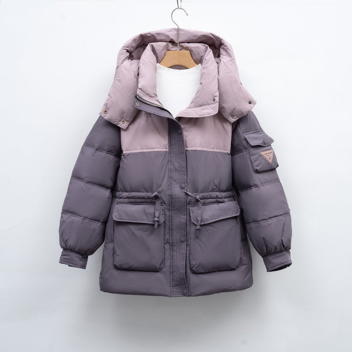 Fashion women's winter jacket with functional pockets and large hood Lune London