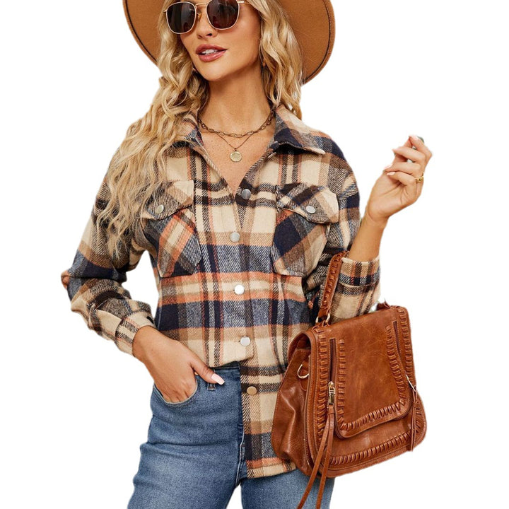 Oversized checkered shirt for women in soft flannel Amarae