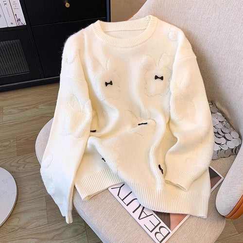 Pull confortable pour femmes avec des appliqués animaux ludiques Chic & Stil